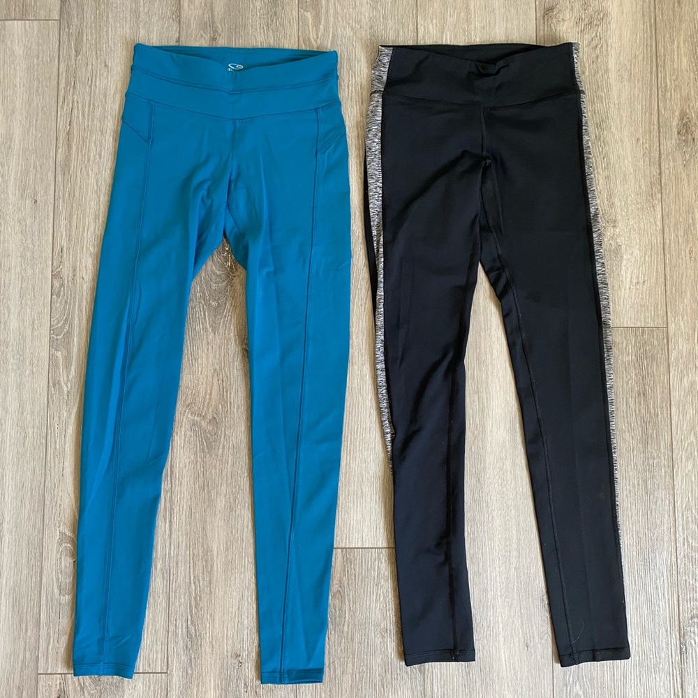 Champion Teal and Black Women’s Duo-Dry Active Leggings Size XS
